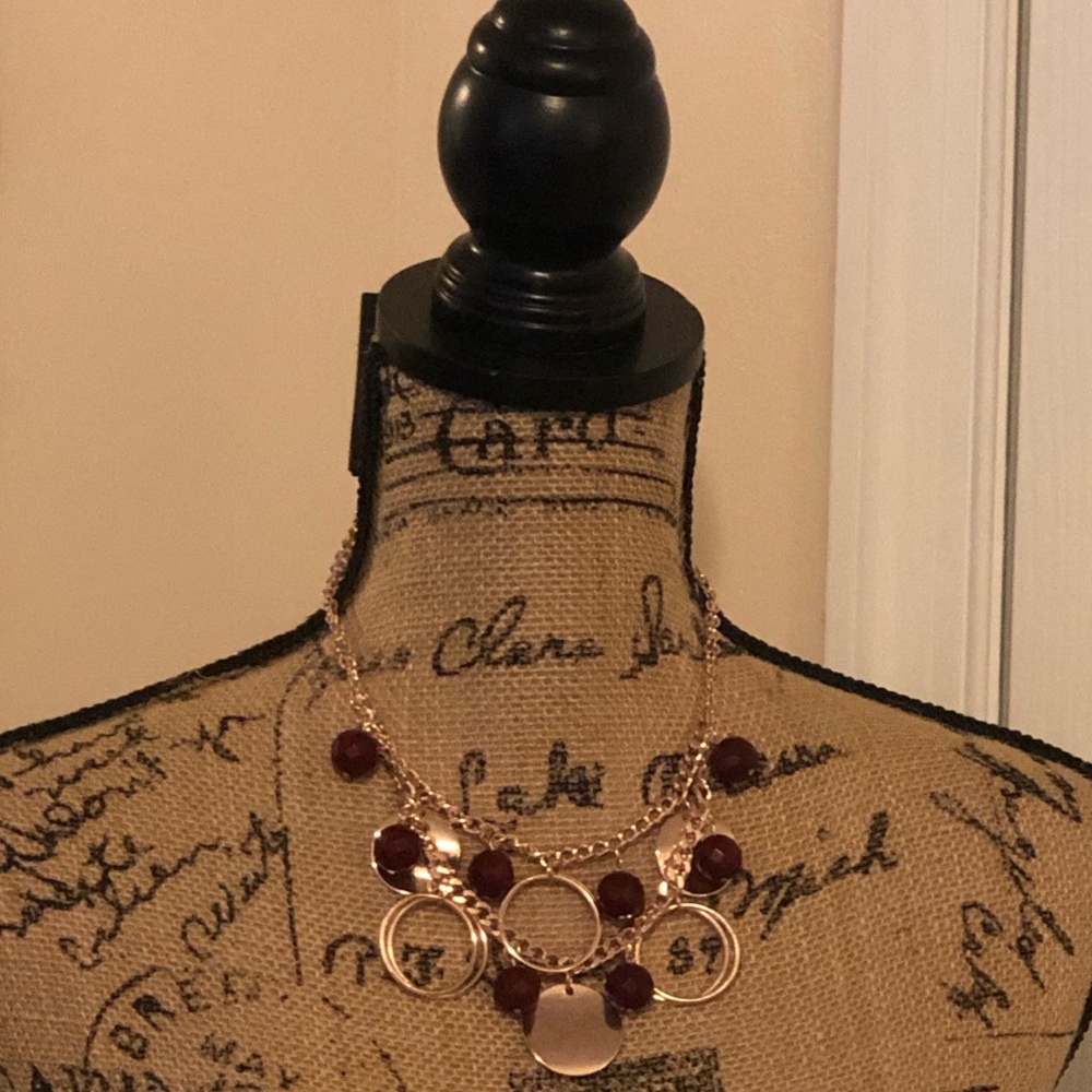 Maroon/Gold Necklace